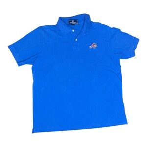 Vineyard Vines Blue Atlanta Braves Pique Polo Shirt - M